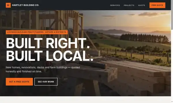Design study: Hartley Building Co., a fictional rural builder